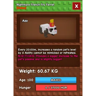 60.67kg French Fry Ferret - GAG