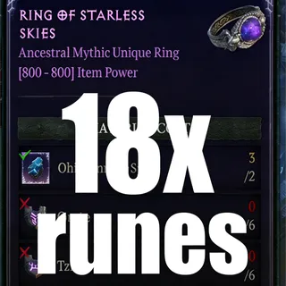 S12 SEASON  Any 18 runes Bundle 6*6*6 LIKE :6x eom, 6x lac, 6x ton for Harlequin cres