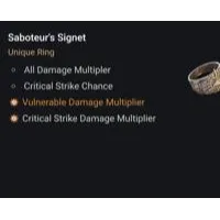 S13 1GA Saboteur's Signet special affix high roll aspect