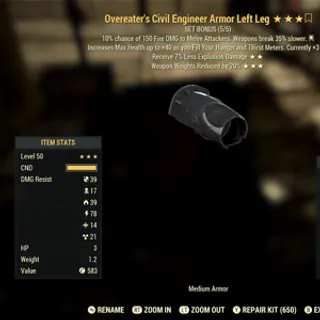 OE/LED/WWR CE Left Leg