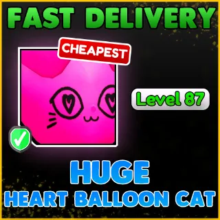 HUGE HEART BALLOON CAT
