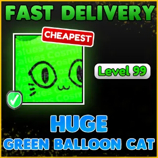 HUGE GREEN BALLOON CAT