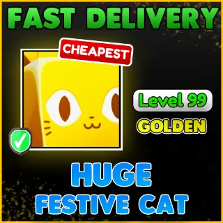 GOLDEN HUGE FESTIVE CAT