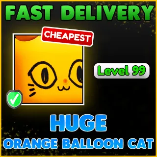 HUGE ORANGE BALLOON CAT