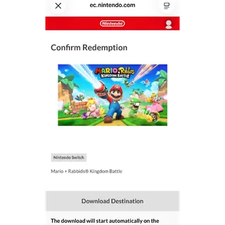 Mario + Rabbids Kingdom Battle Nintendo Switch Digital Code