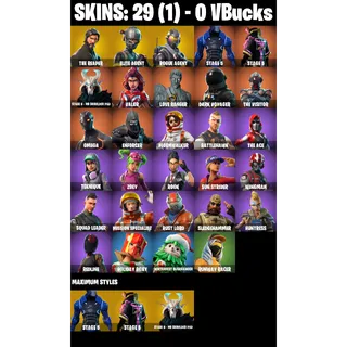 🎮 Fortnite OG GRAIL COMPACT – 29 Skins | The Reaper | Elite Agent | Take The L | Runway Racer | Rogue Agent | 27 EX ⚡