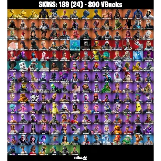 🎮 Fortnite Account — 189 Skins | OG STW, Gold Midas,Brutus,Meowscles | Omega S 5 + Tart Tycoon | Take The L | 86 EX | FA 