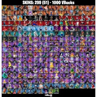 [PC/PSN/XBOX] — 299 Skins | Galaxy Scout, Ageless Champion, Midas Rex, Son Goku, Darth Vader | 51 EX | 1000 VB