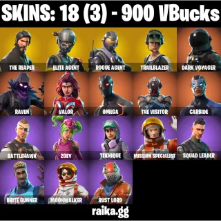 🎮 Fortnite Account — 18 Skins | The Reaper + Elite Agent | Dark Voyager | Omega | 19 EX | Email Changeable ✅