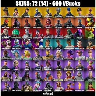 🎮 Fortnite Account — OG Renegade Raider + Raider's Revenge | 72 Skins | 53 EX | OG STW