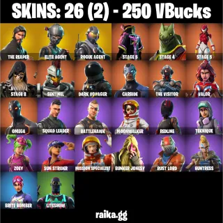 🎮 Fortnite Account — 26 Skins | The Reaper + Elite Agent | Take The L + Orange Justice | 22 EX