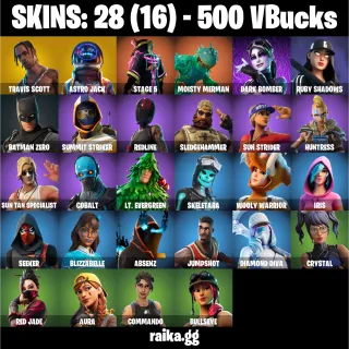 [PC/PSN/XBOX] |  Fortnite Account — 28 Skins | Travis Scott + Astro Jack | Imperial March | 500 VB | 18 EX
