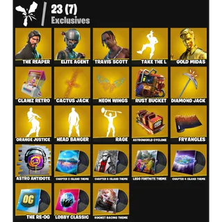 38 Skins | PC/PSN/XBOX | Travis Scott ⚡ The Reaper | Elite Agent | Gold Midas | 23 EX | FA ✅
