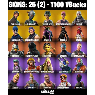 [PC/PSN/XBOX] |  Fortnite Account — 25 Skins | OG STW | The Reaper + Elite Agent | Take The L | 1100 VB | 38 EX