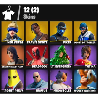 12 Skins | PC/PSN/XBOX | Travis Scott 💎 | Deadpool 💎 | Neo Versa 💎 | Agent Peely 💎 | FA ✅