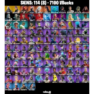 🎮 Fortnite Account — 114 Skins | Havoc + Sub Commander | Resistance Poe | Sith Evie (Mask Off) | 7100 VB | 23 EX | FA ✅