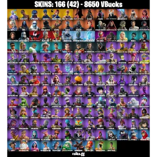 Fortnite Account — 166 Skins | OG STW | Galaxy + Travis Scott + Astro Jack | 8650 VB | 76 EX | FA 