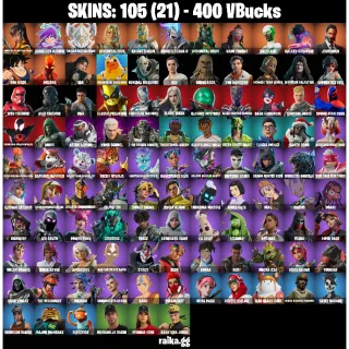 🎮 Fortnite Account — 105 Skins | Galaxy Grappler, John Wick, Son Goku| 25 EX | 400 VB | FA ✅