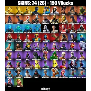 [PC/PSN/XBOX] — 74 Skins | Gold Midas, Cloud Striker, Fixer | 36 EX | FA