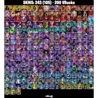 [PC/PSN/XBOX] — 243 Skins | FNCS Champion Seeker, Jinx, Naruto, Jill Valentine | 47 EX | Competitive + Collab Locker