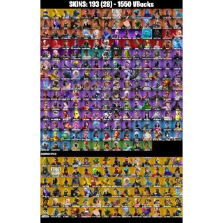 🎮 Fortnite STACKED GRAIL – 193 Skins + 1550 V-Bucks | Gold Midas | Runway Racer | Darth Vader | Spider-Man | The Scientist
