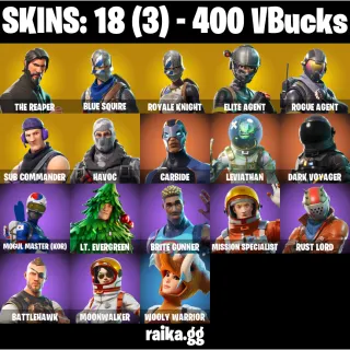 Fortnite Account — 18 Skins | The Reaper ✨+ Royale Knight | Take The L | 400 VB | 28 EX