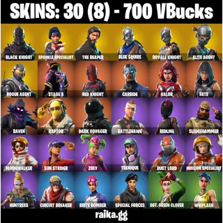 🎮 Fortnite Account — 30 Skins Black Knight ✨, Sparkle Specialist, The Reaper | Take The L | [PC/PSN/XBOX]