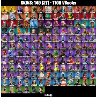  Fortnite Account — 149 Skins | Gold Midas + Gold Brutus | The Ageless Champion, Masked Fade | 1100 VB | 35 EX | FA