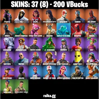  Fortnite Account — 37 Skins | Valor, Wild Card, Red Knight | Omega + Carbide | Take The L | 13 EX | FA