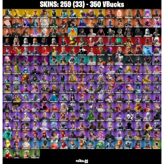 🎮 Fortnite Account — 259 Skins | OG STW (Super Deluxe) | Gold Midas + Brutus | Double Helix | Point Patroller | 114 EX 