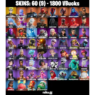 🎮 Fortnite Account — 60 Skins | Naruto Uzumaki + Full Recon | 1800 VB | 18 EX
