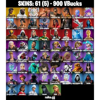 🎮 Fortnite Account — 61 Skins | Fashion Banshee, Shady Doggo, Ageless Champion | Magmatic Mizuki | 21 EX | 900 VB | FA ✅