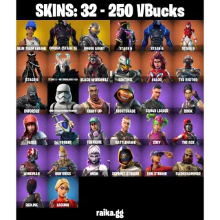 🎮 Fortnite Account — 32 Skins | Blue Team Leader, Omega Stage 5, Rogue Agent | Orange Justice + Laugh It Up | 22 EX | FA ✅