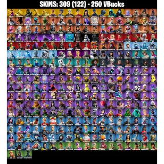 🎮 Fortnite GRAIL Account – 309 Skins | PC/PSN/XBOX | World Cup | Master Chief Matte Black | Triple Gold | KAWS Skeleton | FA ⚡