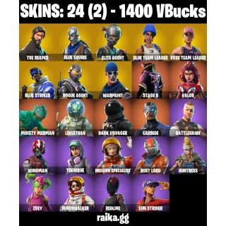 🎮 Fortnite Account — 24 Skins | OG STW | The Reaper + Elite Agent | Take The L | 1400 VB | 32 EX