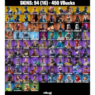 🎮 Fortnite Account — 94 Skins | OG STW, Vivi Chroma, Rogue Agent, Point Patroller | Orange Justice + Pull Up | 93 EX| FA ✅