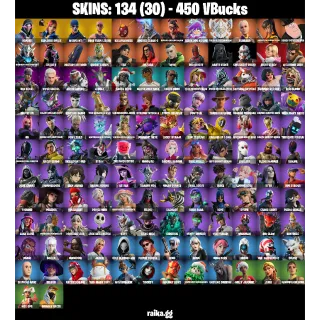 🎮 Fortnite Account — 134 Skins | Xander, Explorer Emilie, Warpaint | Rose Team Leader | Orange Justice + Boogie Down 