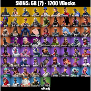🎮 Fortnite OG STW Account – [68 Skins] | [PC/PSN/XBOX] |  Black Knight | Sparkle Specialist  | Floss  | FA | 1700 VB 💰
