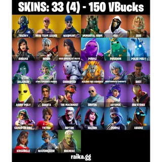 🎮 Fortnite  Account – [33 Skins] | [PC/PSN/XBOX] |  Trilogy | Rose Team Leader | Warpaint | Merry Mint Axe 💚 | OG STW ✅