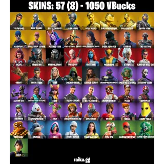 🎮 Fortnite Account — 57 Skins | OG STW | The Reaper + Gold Midas Trio | Take The L | 1050 VB | 54 EX