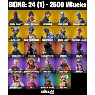 🎮 Fortnite Account — Black Knight , Sparkle Specialist, The Reaper  | OG STW | 2500 VB | 44 EX | FA ✅