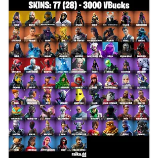 🎮 Fortnite Account – [77 Skins] | [PC/PSN/XBOX] |  Kratos  | Master Chief | Glow  | 3000 VB 💰