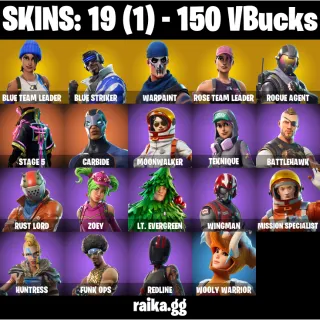 🎮 Fortnite Account — 19 Skins | Blue Team Leader, Blue Striker | Take The L + Orange Justice | STW Deluxe | 40 EX | FA ✅