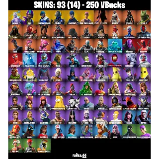 🎮 Fortnite Account — 93 Skins | OG STW + Galaxy✨ | 61 EX | [PC/PSN]