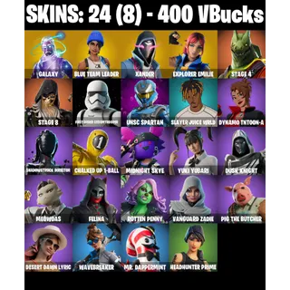 🎮 Fortnite Account – 24 Skins | PC/PSN| Galaxy 💜 | Blue Team Leader | Xander | Explorer Emilie | 37 EX | FA ✅