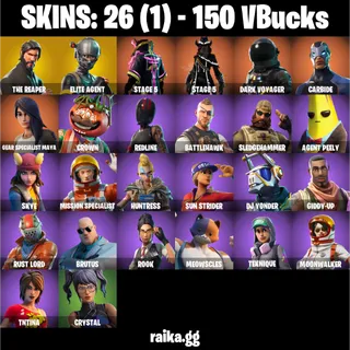 🎮 Fortnite Account – [26 Skins] | [PC/PSN/XBOX] | The Reaper 💀 | Take The L | FA ✅