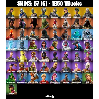 Fortnite Account — 57 Skins | The Reaper + Elite Agent | Take The L | 1850 VB | 34 EX | [PC/PSN/XBOX] 