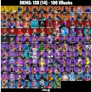 🎮 Fortnite Account — 128 Skins | Gold Midas, Gold Brutus, Tart Tycoon | 44 EX | FA ✅