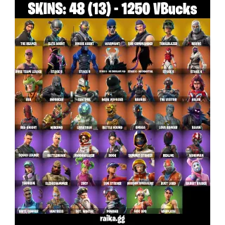 Fortnite Account — 48 Skins | OG STW | The Reaper + Elite Agent | 1250 VB | 39 EX | [PC/PSN/XBOX]