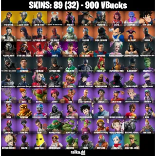 🎮 Fortnite Account — 89 Skins | The Reaper + Elite Agent | Rogue Agent | Chun-Li + Ryu + Son Goku | 29 EX | FA ✅